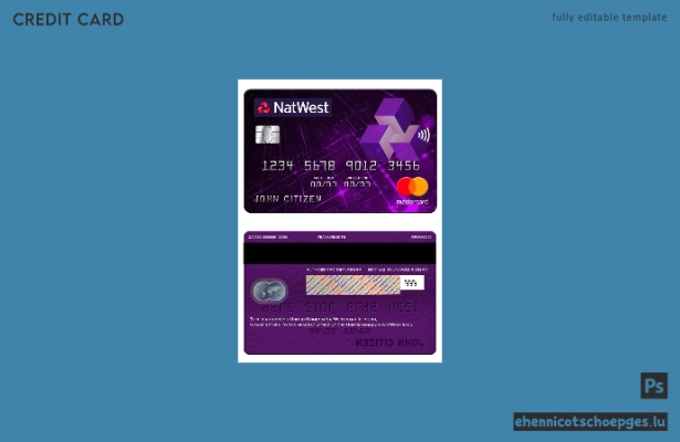 Beispielvorschau der NatWest Bank Mastercard (Vereinigtes Königreich)